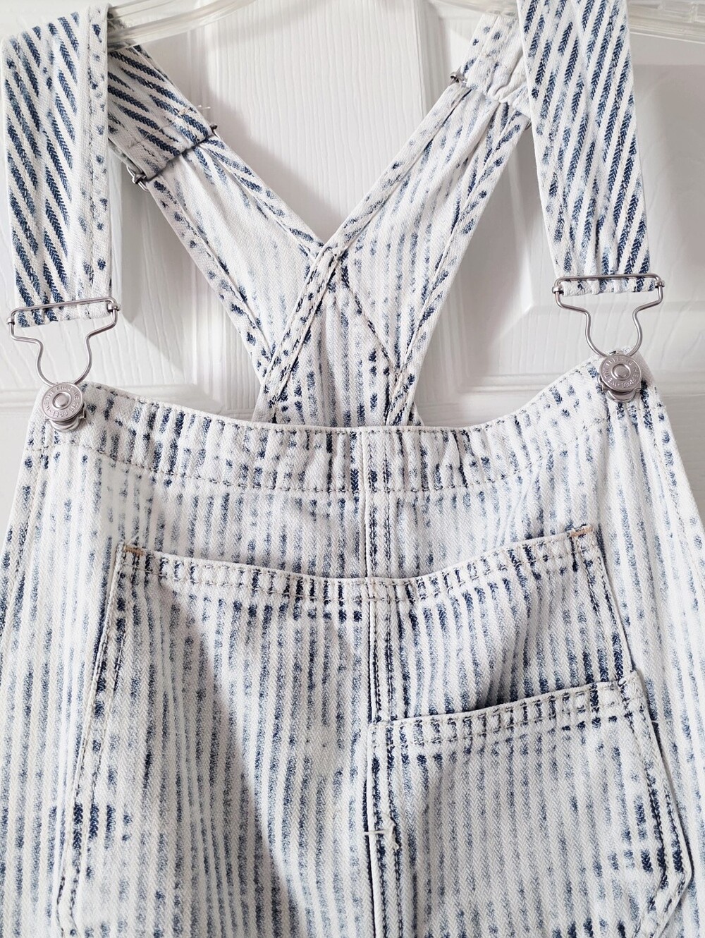 We The Free Striped Denim Overalls in Light Wash - Picture 9 of 11